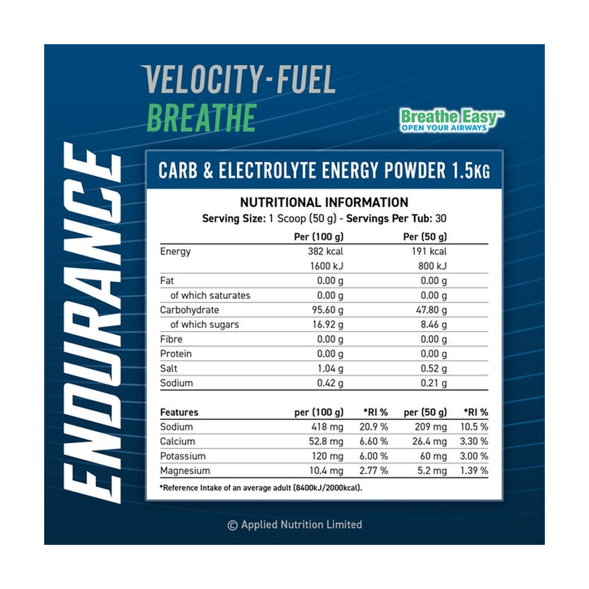 Applied Nutrition Endurance Carb & Electrolyte Energy Breathe Easy - Product view 5
