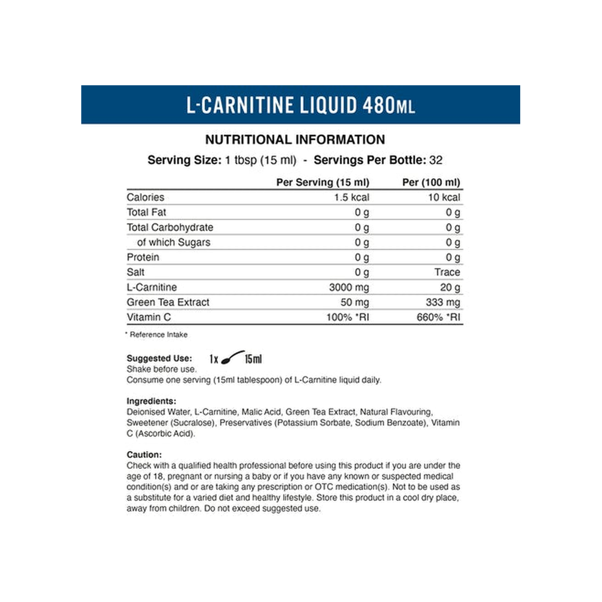 Applied Nutrition Liquid L-Carnitine - Product view 6