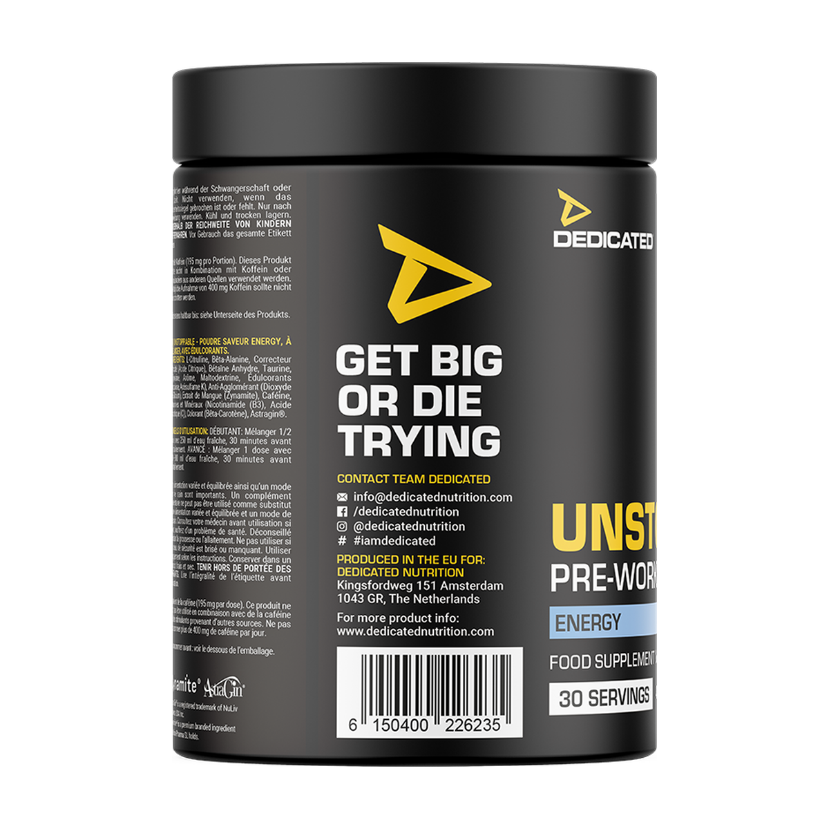 Dedicated Nutrition Unstoppable Pre-workout - Produktansicht 7