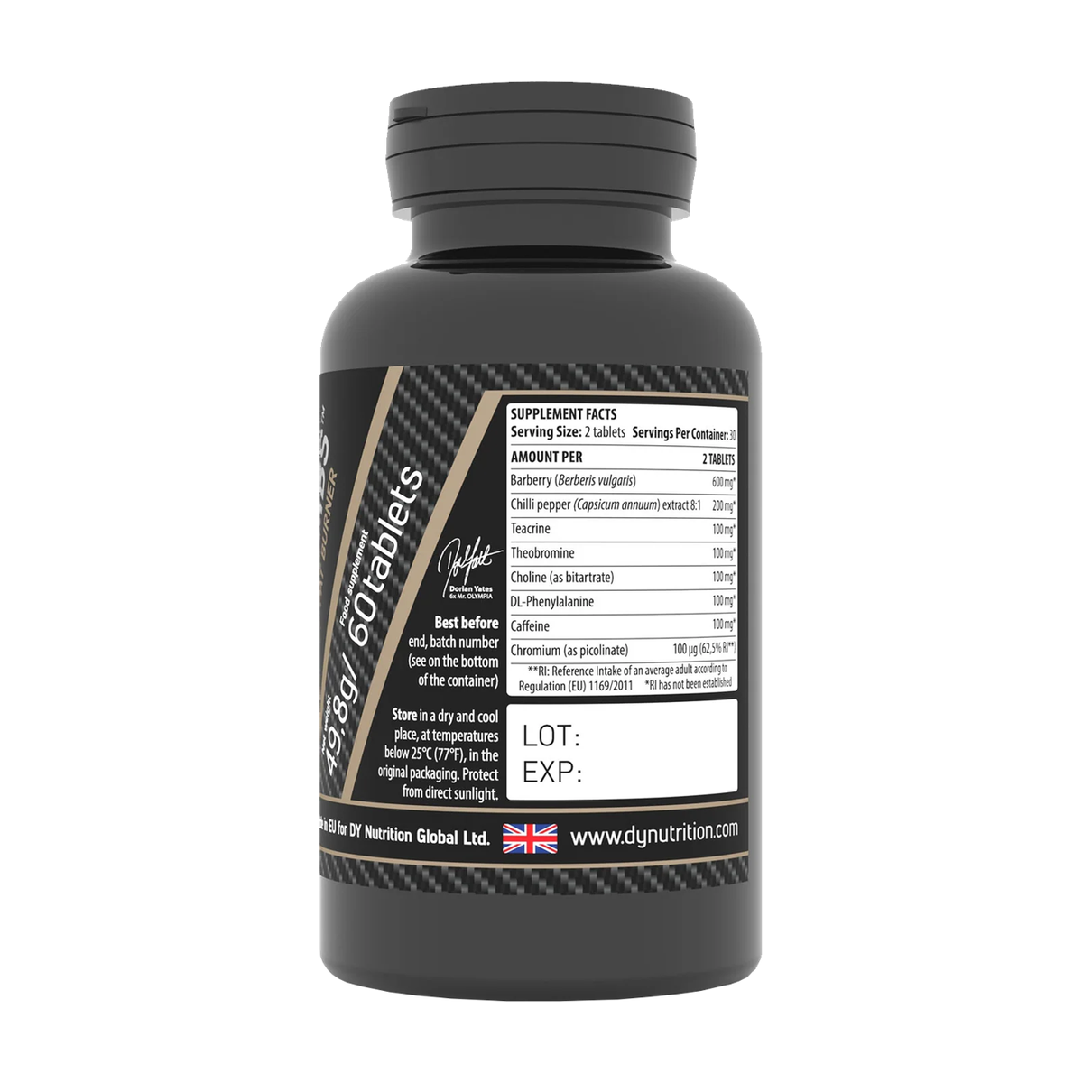 DY Nutrition BlackBombs Fatburner - Produktansicht 2