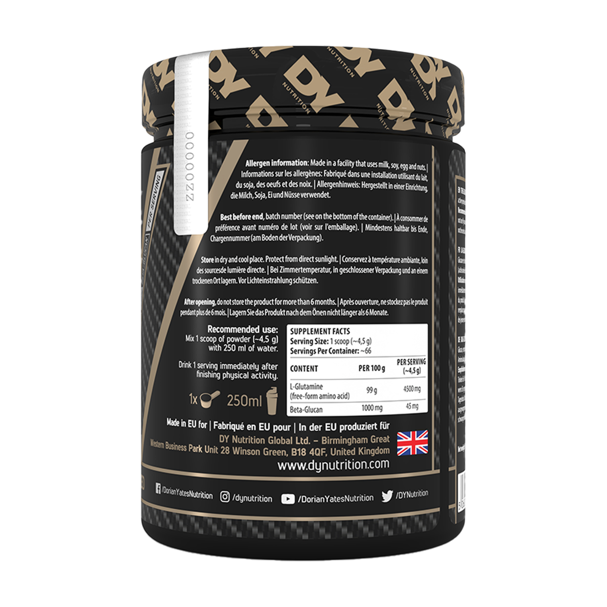 DY Nutrition Glutamine - Product view 2
