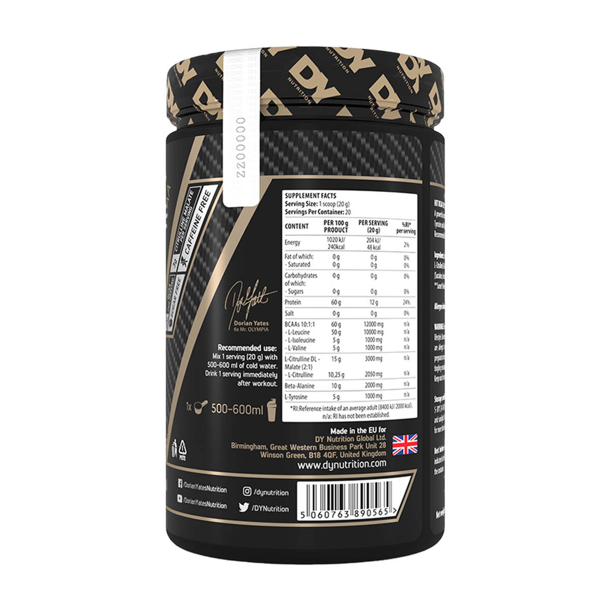 DY Nutrition HIT BCAA 10:1:1 - Produktansicht 8