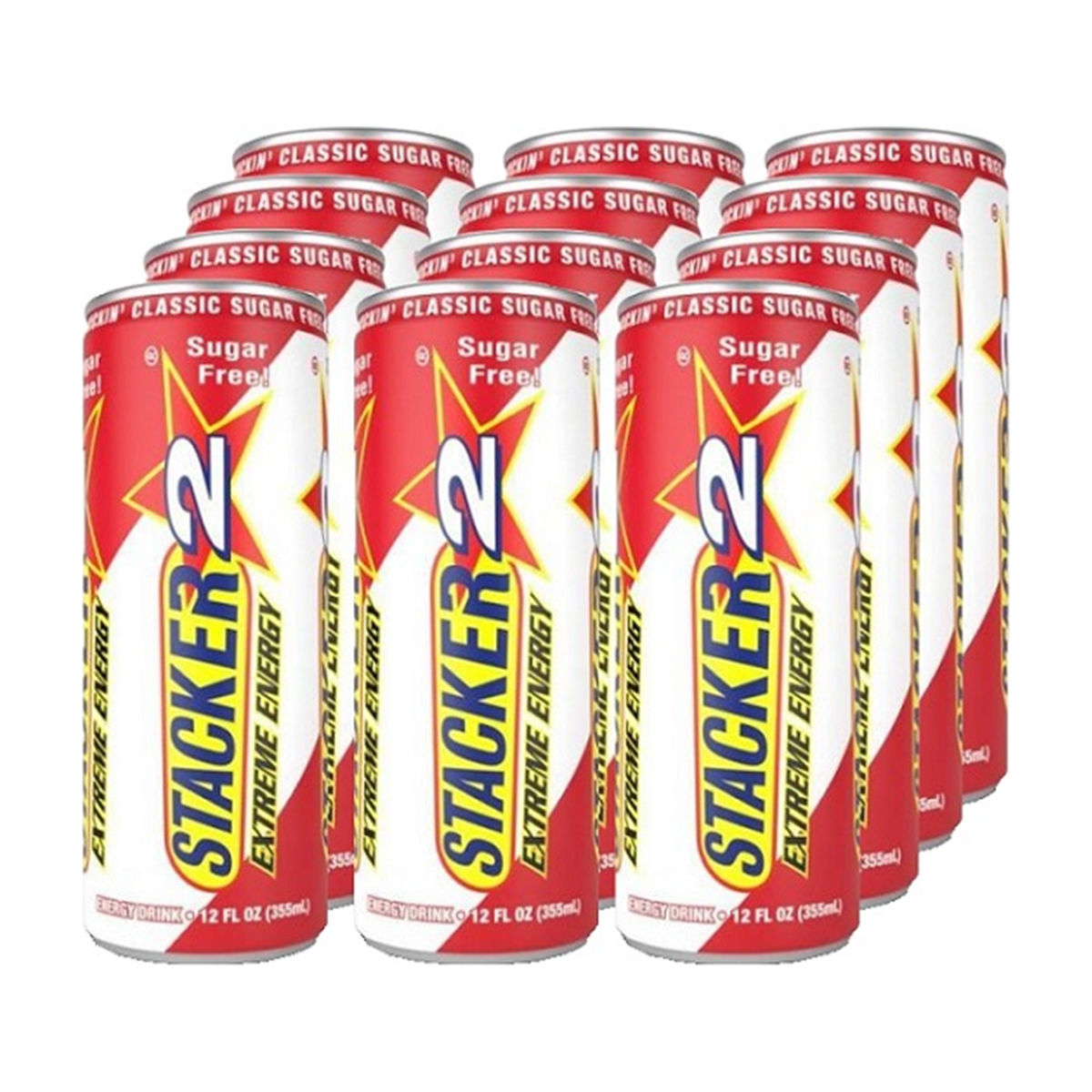 Stacker2 Extreme Energy Drink Sugar Free - 12 x 355 ml