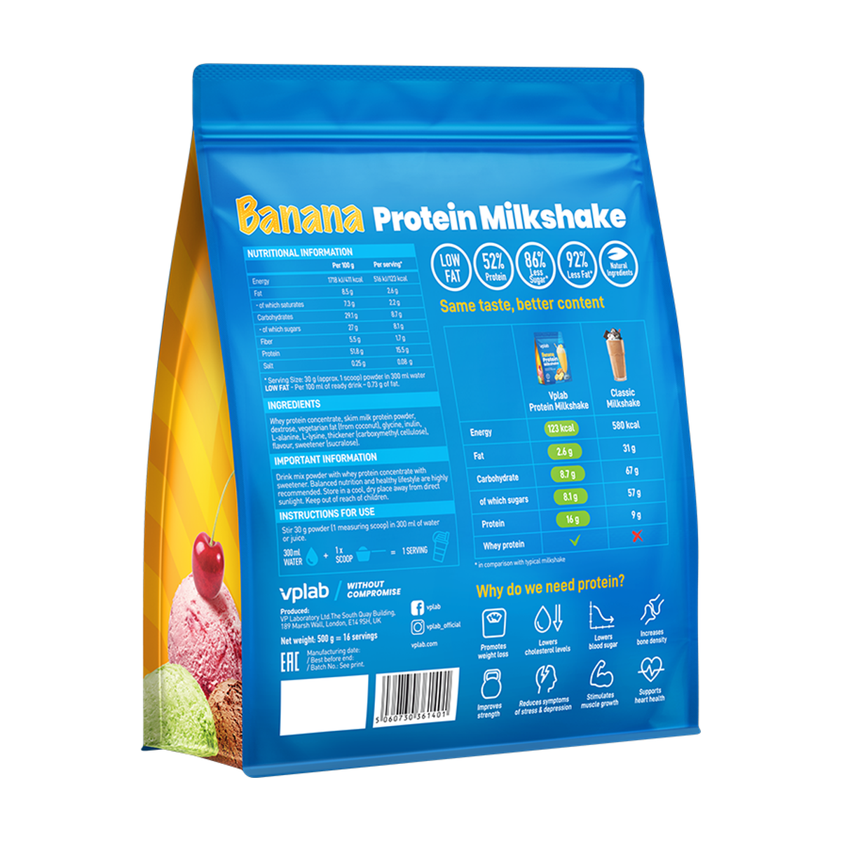 VPLab Protein Milkshake - Produktansicht 4